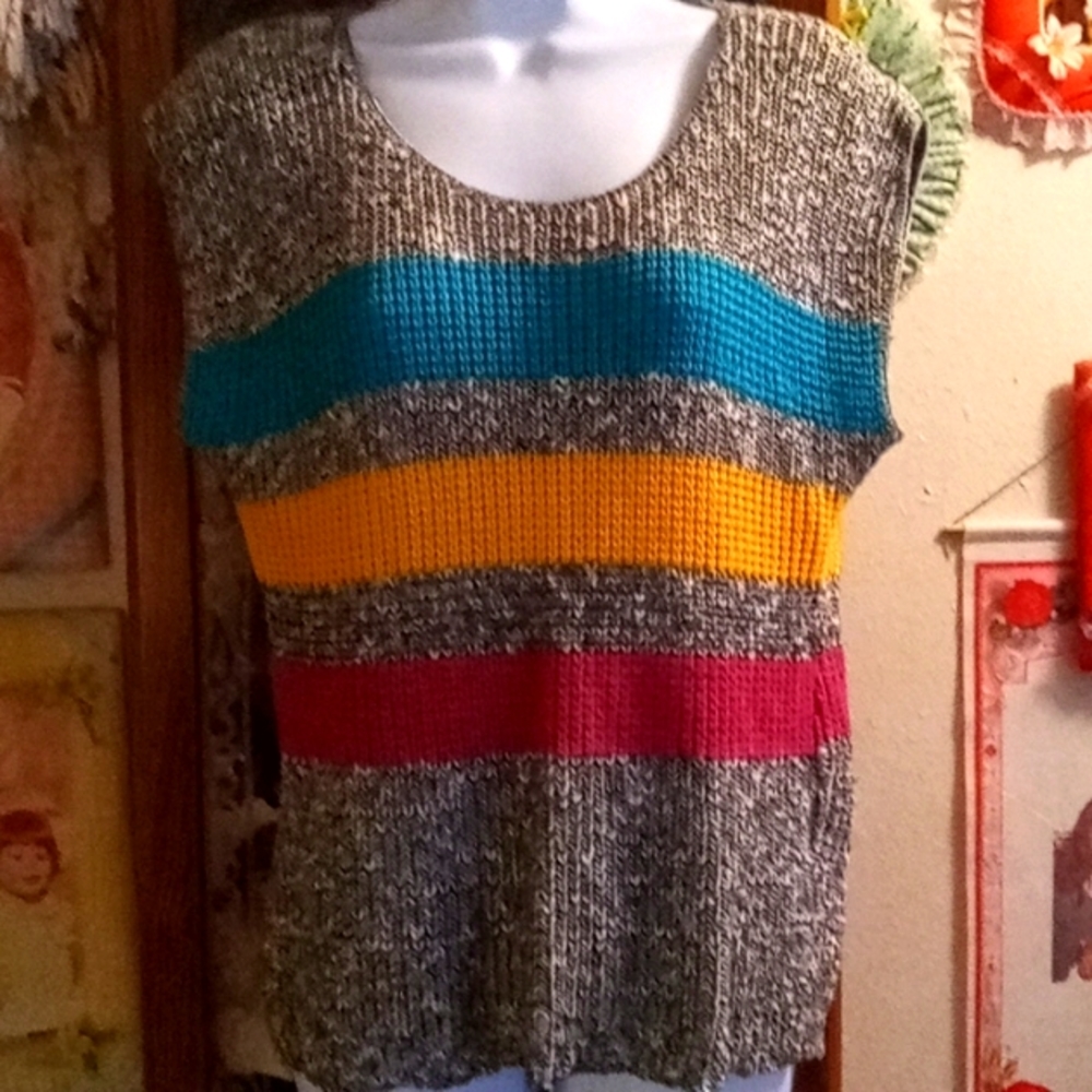 Vintage 80's,Super SOFT,Knit, Multicolor Top